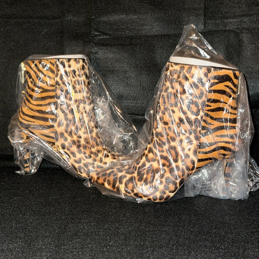 Brand new calf hair ankle booties